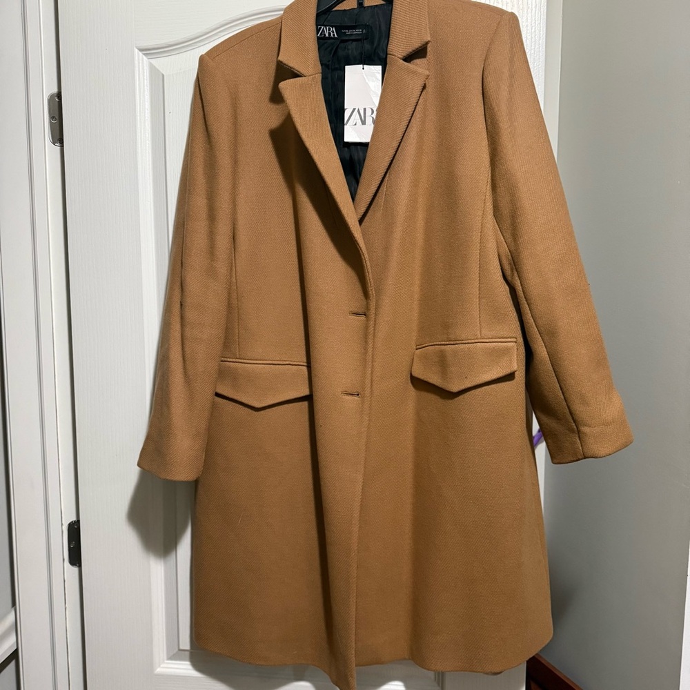 Zara Women's Camel Blazer Coat